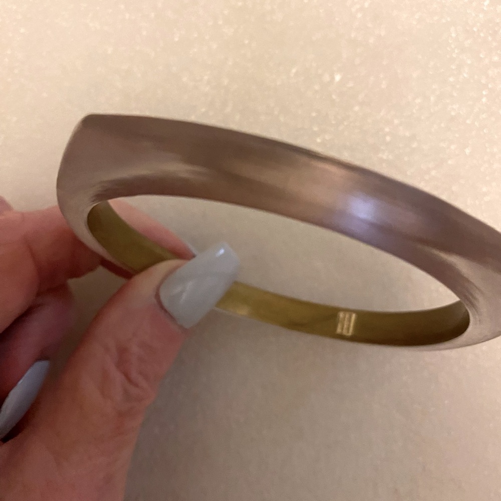 Alexis Bittar Square Taupe colored lucite bracelet